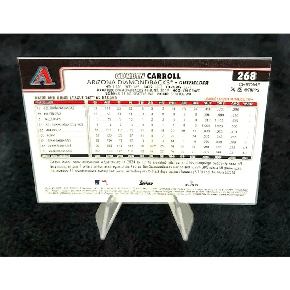 2025 Topps Chrome Corbin Carroll #268 Image Variation Refractor SP Diamondbacks